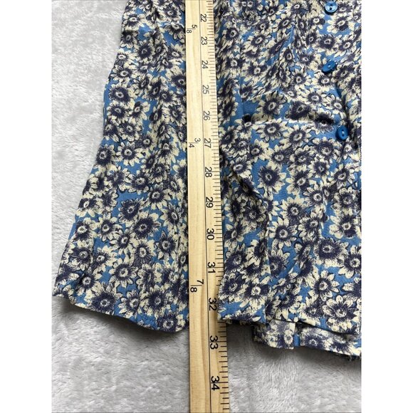 Free People Lace Up Minidress Size XS Boho Cottage Whimsy Floral Peasant Croquet - Picture 6 of 8